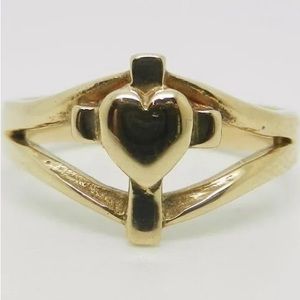 James Avery heart and cross 14k gold ring - RETIRED